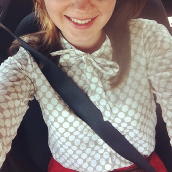 Fossil cotton tieneck buttondown blouse 3/4sleeves - Picture 5 of 5